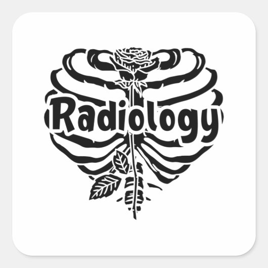 Radiologie Tech Rad Nurse Flower Technoloog Xray Vierkante Sticker (Voorkant)