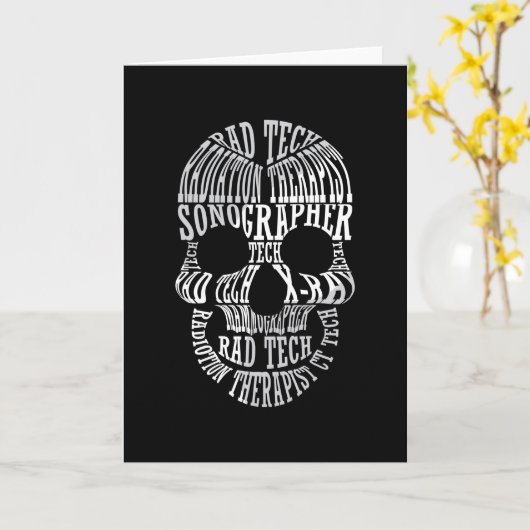Radiologie Tech Rad Tech Skull Technoloog Xray Kaart (Gele Bloem)