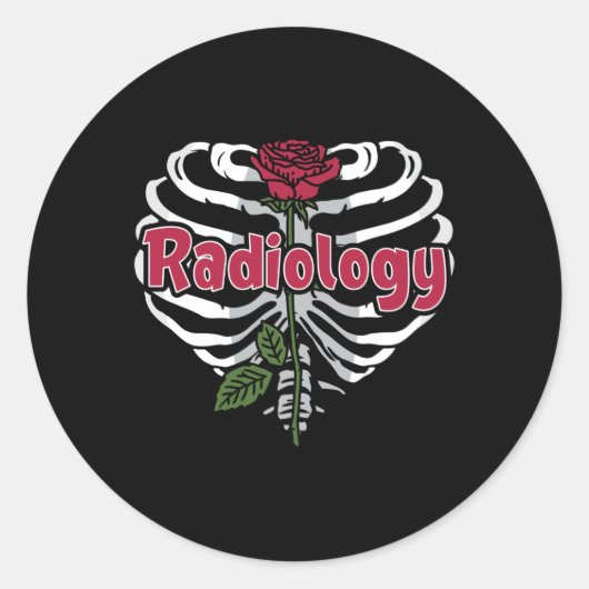 Radiologie Tech Rad Zurse Xray Flower Technoloog Ronde Sticker (Voorkant)