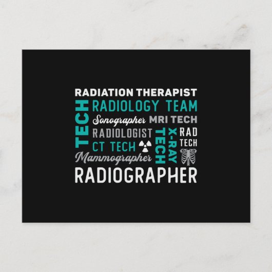 Radiologie Tech Radiation Therapist Xray Tech Briefkaart (Voorkant)
