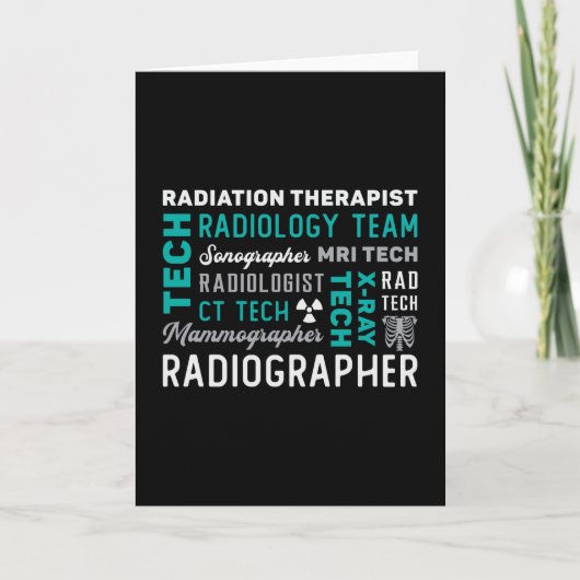 Radiologie Tech Radiation Therapist Xray Tech Kaart (Voorkant)