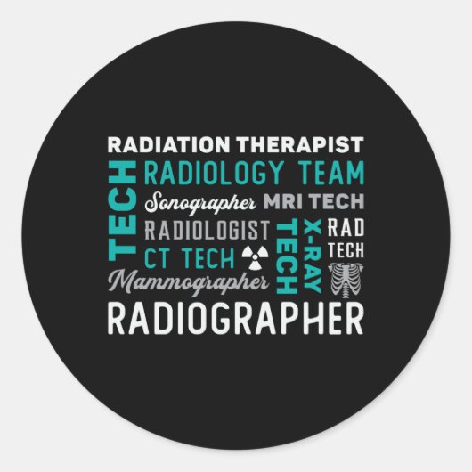 Radiologie Tech Radiation Therapist Xray Tech Ronde Sticker (Voorkant)
