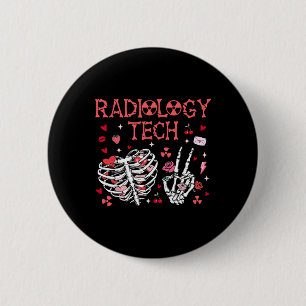 Radiologie Tech Ribbenkast Skelet Hand Valentijn X Ronde Button 5,7 Cm