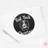 Radiologie Tech Sneeuw Wereldbol Kerst Ronde Sticker (Envelop)