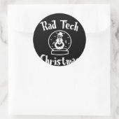 Radiologie Tech Sneeuw Wereldbol Kerst Ronde Sticker (Tas)