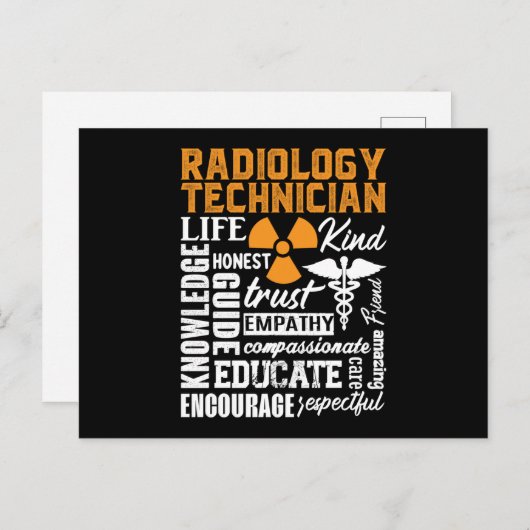 Radiologie Technicus Rad Tech Technoloog Xray Briefkaart (Voorkant / Achterkant)