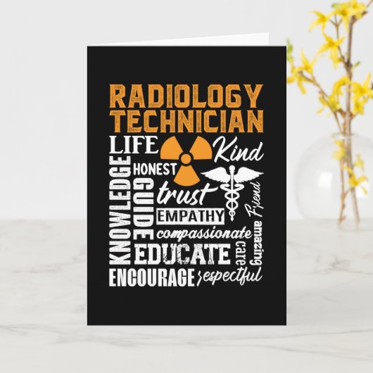 Radiologie Technicus Rad Tech Technoloog Xray Kaart (Gele Bloem)