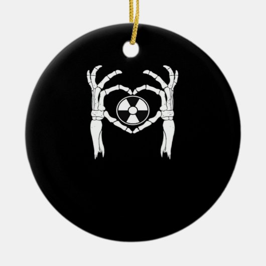 Radiologie X-Ray Tech Hart Vormig Skelet Handen D Keramisch Ornament (Voorkant)