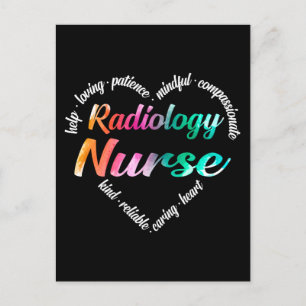 Radiologie Zurse Heart Word Cloud Waterverf Feestdagenkaart