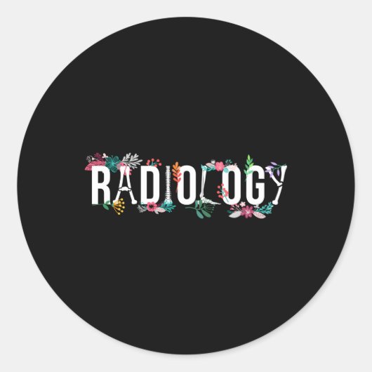 Radiologietechnoloog Flowers Rad Tech Ronde Sticker (Voorkant)