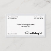 radiologisch Visitekaartje (Voorkant)