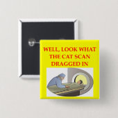 radiologische grap vierkante button 5,1 cm (Voorkant /achterkant)