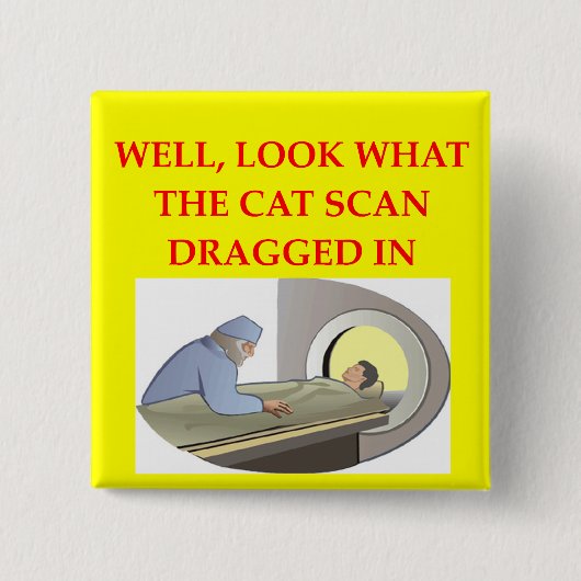 radiologische grap vierkante button 5,1 cm (Voorkant)