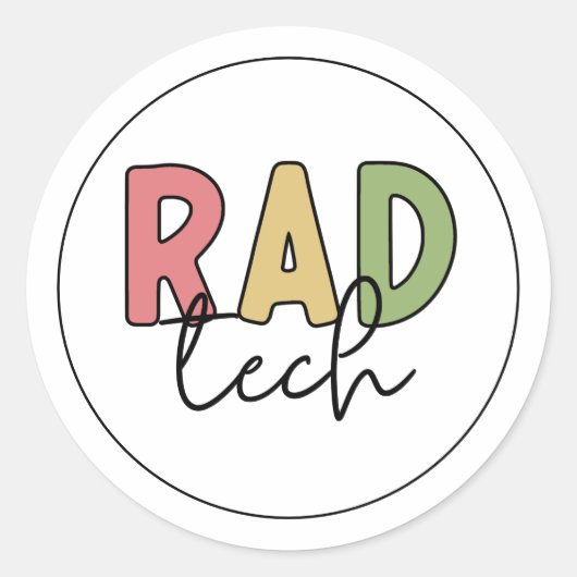 radiologische radiologie radioloog Rad Tech Ronde Sticker (Voorkant)