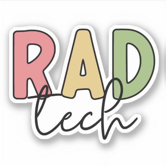 radiologische radiologie radioloog Rad Tech Sticker (Voorkant)