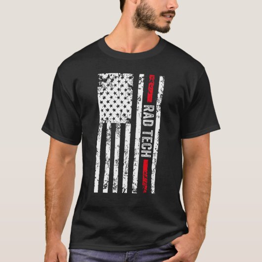 Radiologische Technoloog Rad Tech US Flag Radiolog T-shirt (Voorkant)