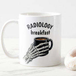 RADIOLOGY Breakfast Coffee Skeleton Hand Koffiemok
