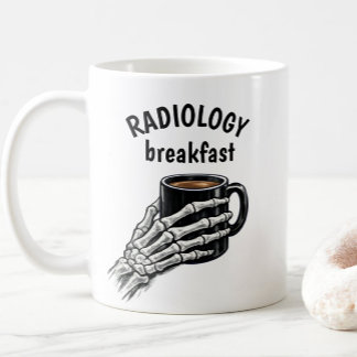RADIOLOGY Breakfast Coffee Skeleton Hand Koffiemok