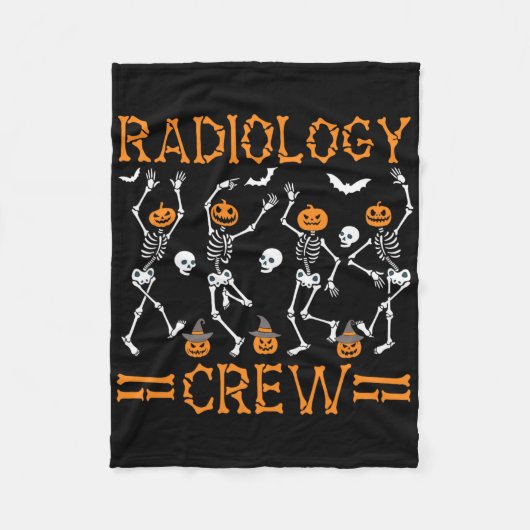 Radiology Crew Dansende Skeleton Pumpkin Funny Hal Fleece Deken (Voorkant)