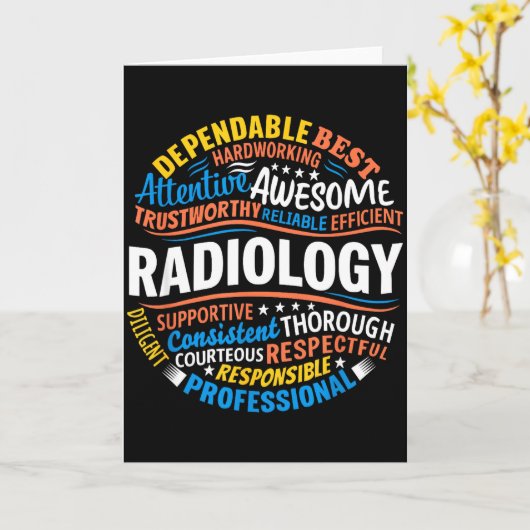 Radiology Funny Rad Tech Week Appreciation Radiolo Kaart (Gele Bloem)