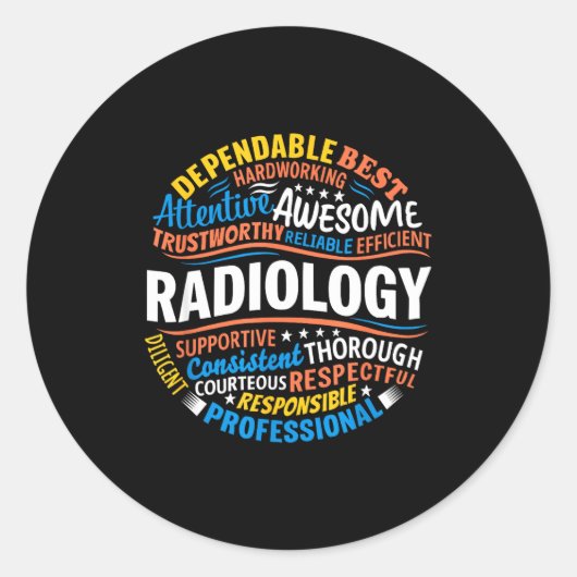 Radiology Funny Rad Tech Week Appreciation Radiolo Ronde Sticker (Voorkant)