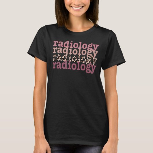 Radiology Leopard Technicia Xray Tech Boho verplee T-shirt (Voorkant)