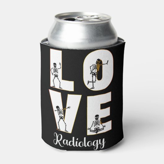 Radiology Love Radiologist Skeleton XRay Blikjeskoeler (Blikje Voorkant)