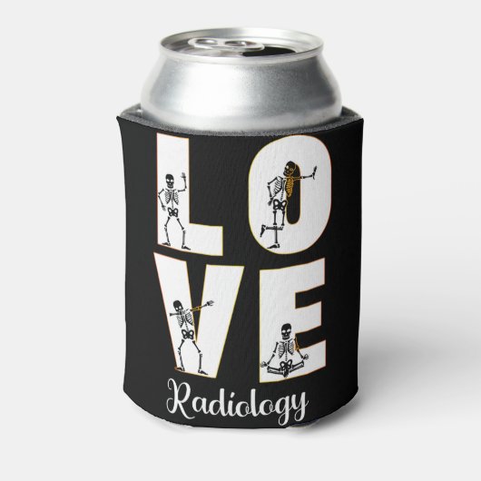 Radiology Love Radiologist Skeleton XRay Blikjeskoeler (Blikje Achterkant)