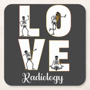 Radiology Love Radiologist Skeleton XRay Kartonnen Onderzetters