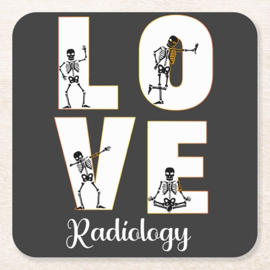Radiology Love Radiologist Skeleton XRay Kartonnen Onderzetters (Voorkant)