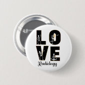 Radiology Love Radiologist Skeleton XRay Ronde Button 5,7 Cm (Voorkant /achterkant)
