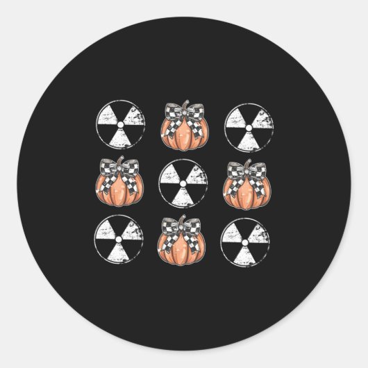 Radiology Pumpkin Coquette Fall Autumn Xray Tech H Ronde Sticker (Voorkant)
