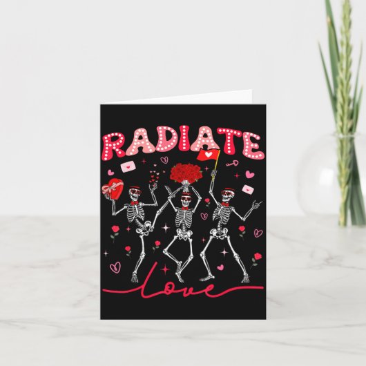 Radiology Radiate Rad Tech Valentine Skeleton Hear Kaart (Voorkant)