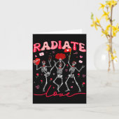 Radiology Radiate Rad Tech Valentine Skeleton Hear Kaart (Gele Bloem)