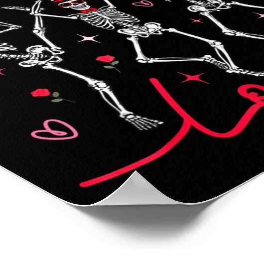 Radiology Radiate Rad Tech Valentine Skeleton Hear Poster (Hoek)