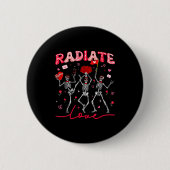Radiology Radiate Rad Tech Valentine Skeleton Hear Ronde Button 5,7 Cm (Voorkant)