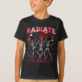 Radiology Radiate Rad Tech Valentine Skeleton Hear T-shirt (Voorkant)