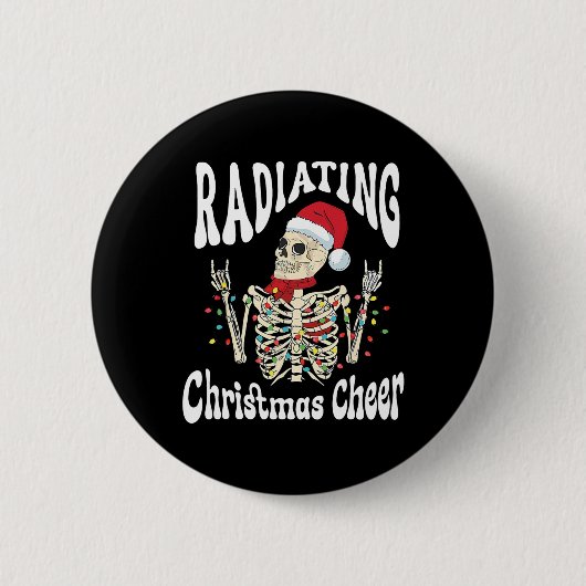 Radiology Radiating Christmas Cheer X-ray Rad Tech Ronde Button 5,7 Cm (Voorkant)