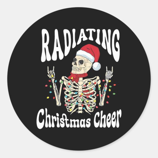 Radiology Radiating Christmas Cheer X-ray Rad Tech Ronde Sticker (Voorkant)