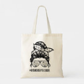 Radiology Tech Life messy bun hair bril Rad Tec Tote Bag (Achterkant)