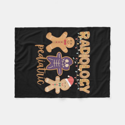 Radiology Tech Pediatric Christmas Gingerbread Man Fleece Deken (Voorkant (Horizontaal))