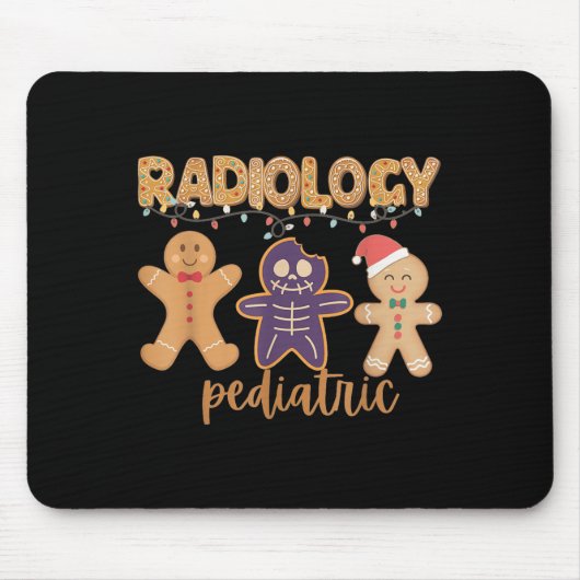 Radiology Tech Pediatric Christmas Gingerbread Man Muismat (Voorkant)