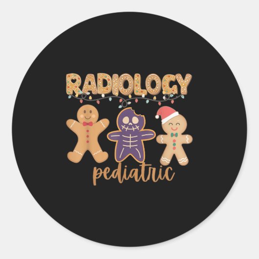 Radiology Tech Pediatric Christmas Gingerbread Man Ronde Sticker (Voorkant)