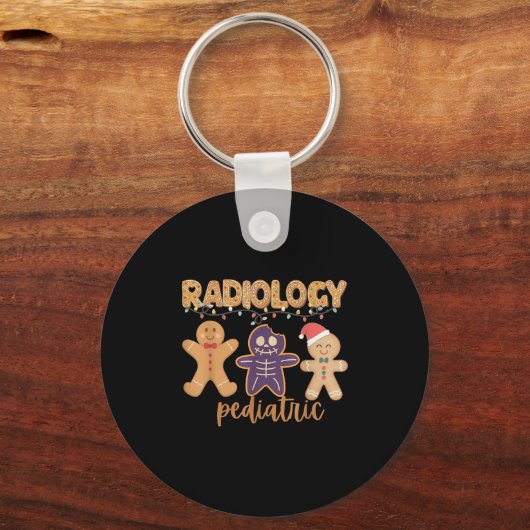 Radiology Tech Pediatric Christmas Gingerbread Man Sleutelhanger (Voorkant)