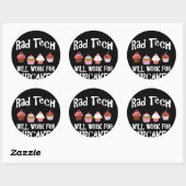 Radiology Tech werkt voor cupcakes Ronde Sticker (Vel)