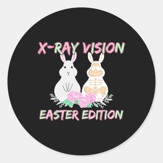Radiology Tech Xray Vision Easter Edition Bunny Ea Ronde Sticker (Voorkant)