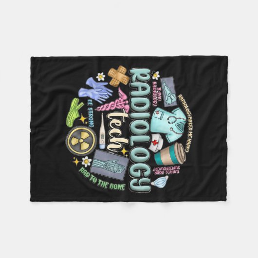 Radiology Technician Christmas Rad Tech X-ray Tech Fleece Deken (Voorkant (Horizontaal))