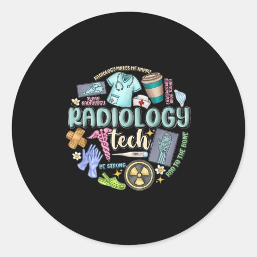 Radiology Technician Christmas Rad Tech X-ray Tech Ronde Sticker (Voorkant)