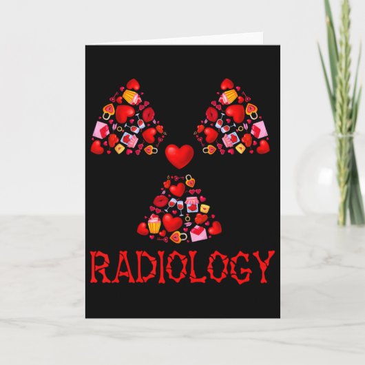 Radiology Valentine Hearts Cute Radiologist X-ray  Kaart (Voorkant)