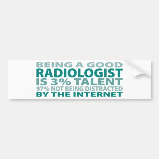 Radioloog 3% Talent Bumpersticker (Voorkant)